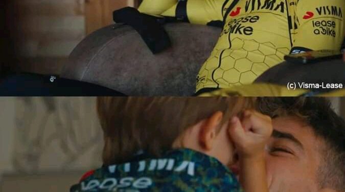 Wout van Aert en Jonas Vingegaard kunnen hun tranen niet bedwingen na de videoboodschap van Van Hooydonck