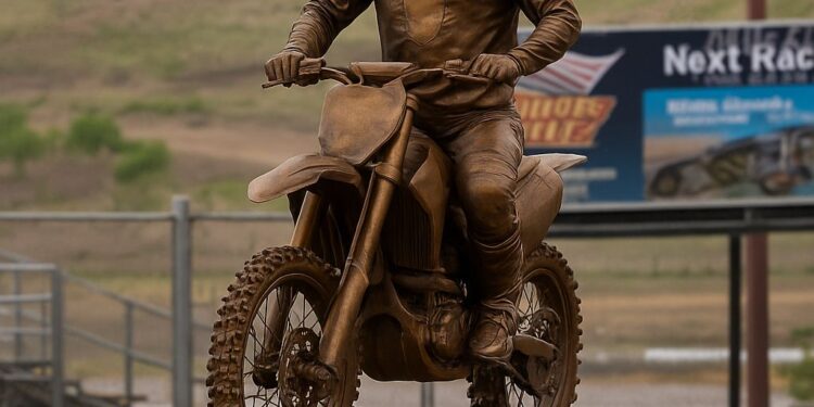 Breaking News!!! Giant Living Bronze Statue of Eli Tomac Unveiled in Thunder Valley Motocross Park, Lakewood, Colorado: “Beast Mode Immortalized” – The Legacy Continues…