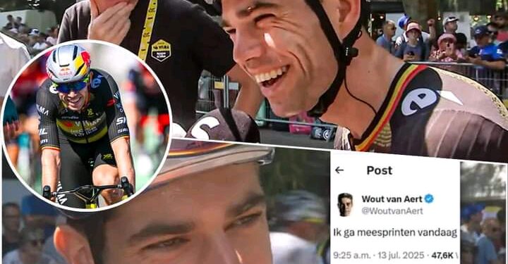 Wout van Aert grapt verder: “Dat we niet altijd de waarheid spreken? Het heeft lang geduurd om dat te beseffen.”