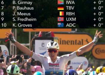 Tour de France 2025 – Etappe 9: Tim Merlier klopt Jonathan Milan in zinderende sprint na intense achtervolging op Van der Poel