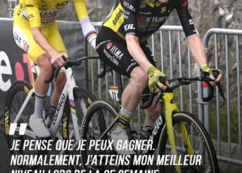 Jonas Vingegaard blijft geloven in zijn kansen om de Tour de France te winnen, ondanks zijn achterstand van vier minuten en dertien seconden op Tadej Pogacar! Vingegaard 💬: “Ik ben geen dwaas. Ik ben een dwaas, ik ben een dwaas.