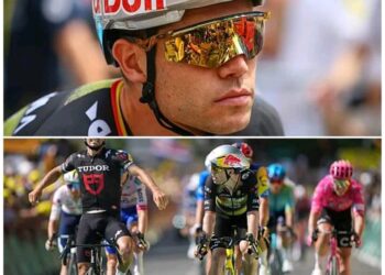 Van Aert verplettert zijn collega met een krachtige schot — Van de fiets en in de schijnwerpers!