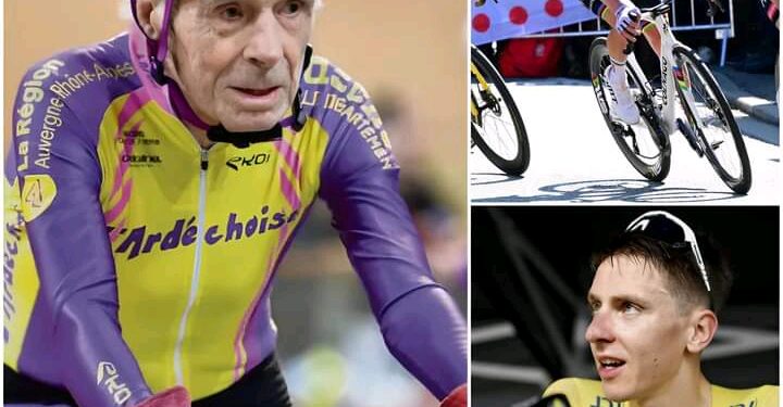 💖🚴‍♂️ 105 YEARS OLD & THE MOMENT THAT MADE THE WORLD HOLD OUT: Robert Marchand cycles 14 miles in an hour, shattering an impossible record — What he said next brought tears to Tadej Pogačar’s eyes and he admits it changed the way he looks at every race…