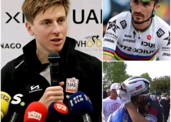 Tadej Pogačar s čustveno gesto Julianu Alaphilippu pred septembrsko dirko spravil navijače v jok