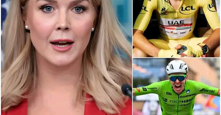 VROČE: »NE SPOŠTUJEM GA, JE ZGUBA« – Šokantni napad Karoline Leavitt na Tadeja Pogačarja se je po 7-besednem nokavtu izjalovil