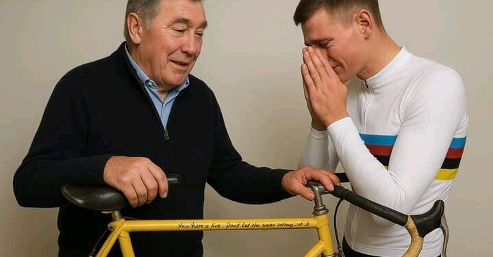 Eddy Merckx’ geschenk aan Mathieu van der Poel laat wielerlegende in tranen achter