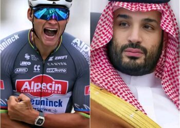DE HELE WIELERSWERELD HOUDT ZIJN ADEMHALING IN: Een Saoedische miljardair knielt voor Mathieu van der Poel — en het antwoord van 20 seconden dat de wereld deed bevriezen