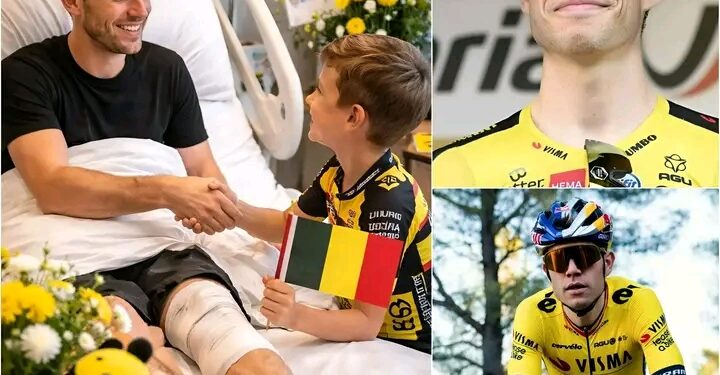 📢 Een ontroerende gebeurtenis: Nadat hij hoorde dat Wout van Aert in het ziekenhuis was opgenomen, verscheen de 10-jarige jongen die hij ooit had gered aan zijn bed – en wat er daarna gebeurde, bracht de kampioen tot tranen.