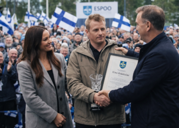 Espoo kunnioittaa jäämiestä: Kimi Räikköstä juhlitaan kotikaupungissaan liikuttavassa seremoniassa