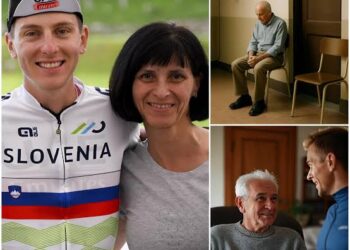 SRCE PARAJOČA ZGODBA: Mati Tadeja Pogačarja deli življenje svojega sina zunaj dirkališča – prijaznost za 50 dolarjev na dan, ki je spremenila svet starejšega moškega