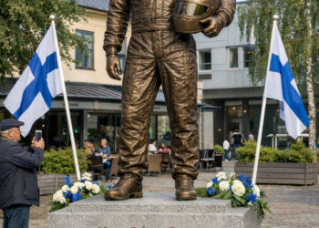 Unbelievable! Kimi Räikkönen Immortalized in Bronze in His Hometown by His Immediate Community for His Immense Contribution and Dedication — Fans Flood Espoo to Honor the ‘Iceman’