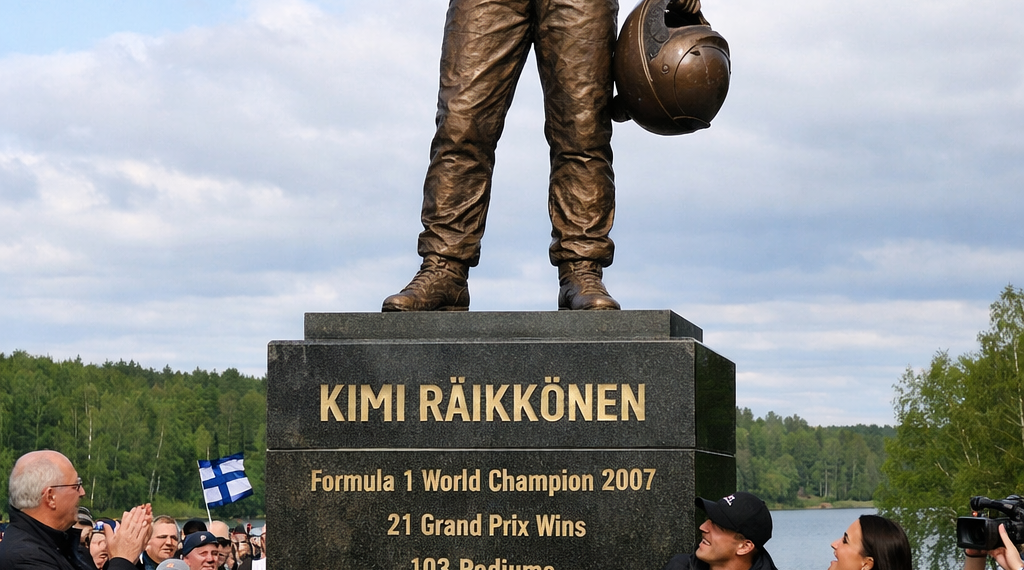 UUTISIA: Kimi Räikkösen Barackin 5,5-metrinen pronssipatsas paljastettiin Espoon eteläpuolella kunnioittamaan naapuruston nuorta, josta tuli Formula 1 -mestari. F1-maailma todella kaipaa sinua, erityisesti tällaisina aikoina. Kaikkien aikojen älykkäin kuljettaja.