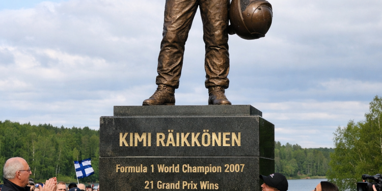 Kimi Räikkösen Barackin 5,5-metrinen pronssinen patsas paljastettiin Espoon eteläpuolella kunnioittamaan naapuruston nuorta, josta tuli Formula 1 -mestari. F1-maailma todella kaipaa sinua, erityisesti tällaisina aikoina. Kaikkien aikojen älykkäin kuljettaja.