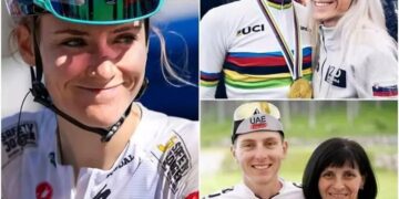 »Naj bo njegova moč vedno z vami« – Urška Žigart razkriva sporočilo matere Tadeja Pogačarja, ki jo je pustilo v solzah in sprožilo čustven odziv po vsem kolesarskem svetu