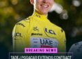 Pravkar: Tadej Pogačar podaljšal pogodbo z UAE Team Emirates do konca sezone 2032 ✍️