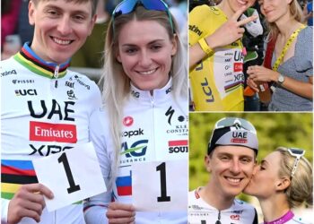 Po najtežjih etapah ponovno skupaj: Tadej Pogačar in Urška Žigart ❤️🚴** Trenutek miru v dvoje, ko pritisk popusti … Včasih največja nagrada ni zmaga – temveč vedenje, da te nekdo še vedno čaka. 🥹