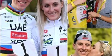 Po najtežjih etapah ponovno skupaj: Tadej Pogačar in Urška Žigart ❤️🚴** Trenutek miru v dvoje, ko pritisk popusti … Včasih največja nagrada ni zmaga – temveč vedenje, da te nekdo še vedno čaka. 🥹