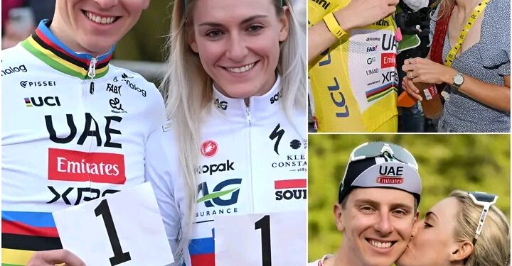 Po najtežjih etapah ponovno skupaj: Tadej Pogačar in Urška Žigart ❤️🚴**  Trenutek miru v dvoje, ko pritisk popusti … Včasih največja nagrada ni zmaga – temveč vedenje, da te nekdo še vedno čaka. 🥹