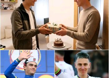 🎁🚴‍♂️ SKRITO ROJSTNODNEVNO PRESENEČENJE ZA POGAČARJA! — Isaac Del Toro je svojemu moštvenemu kolegu Tadeju Pogačarju pred njegovim rojstnim dnem tiho pripravil posebno darilo in njuno izjemno partnerstvo pri ekipi UAE spremenil v nepozaben osebni trenutek. Brez kamer, brez množic, le iskrena gesta dveh kolesarjev, katerih vez se je okrepila na najtežjih cestah.