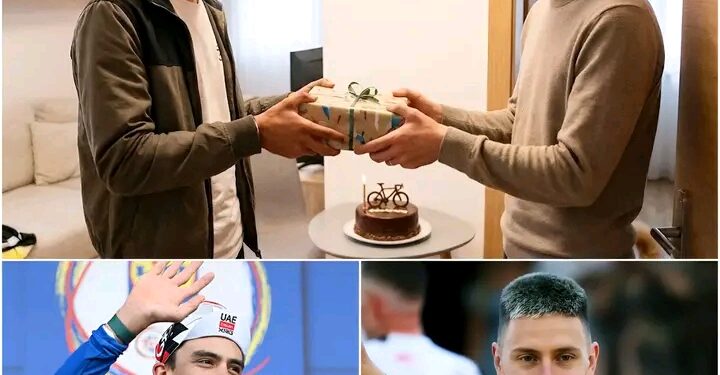 🎁🚴♂️ SKRITO ROJSTNODNEVNO PRESENEČENJE ZA POGAČARJA! — Isaac Del Toro je svojemu moštvenemu kolegu Tadeju Pogačarju pred njegovim rojstnim dnem tiho pripravil posebno darilo in njuno izjemno partnerstvo pri ekipi UAE spremenil v nepozaben osebni trenutek. Brez kamer, brez množic, le iskrena gesta dveh kolesarjev, katerih vez se je okrepila na najtežjih cestah.